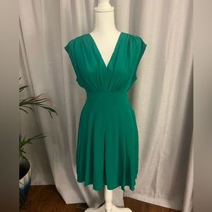 Anthropologie silk green dress